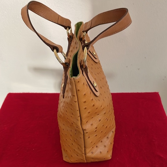 Maurizio Taiuti Genuine Leather Satchel Handbag-Soft Ostrich Pattern-Italy Made - Picture 3 of 7